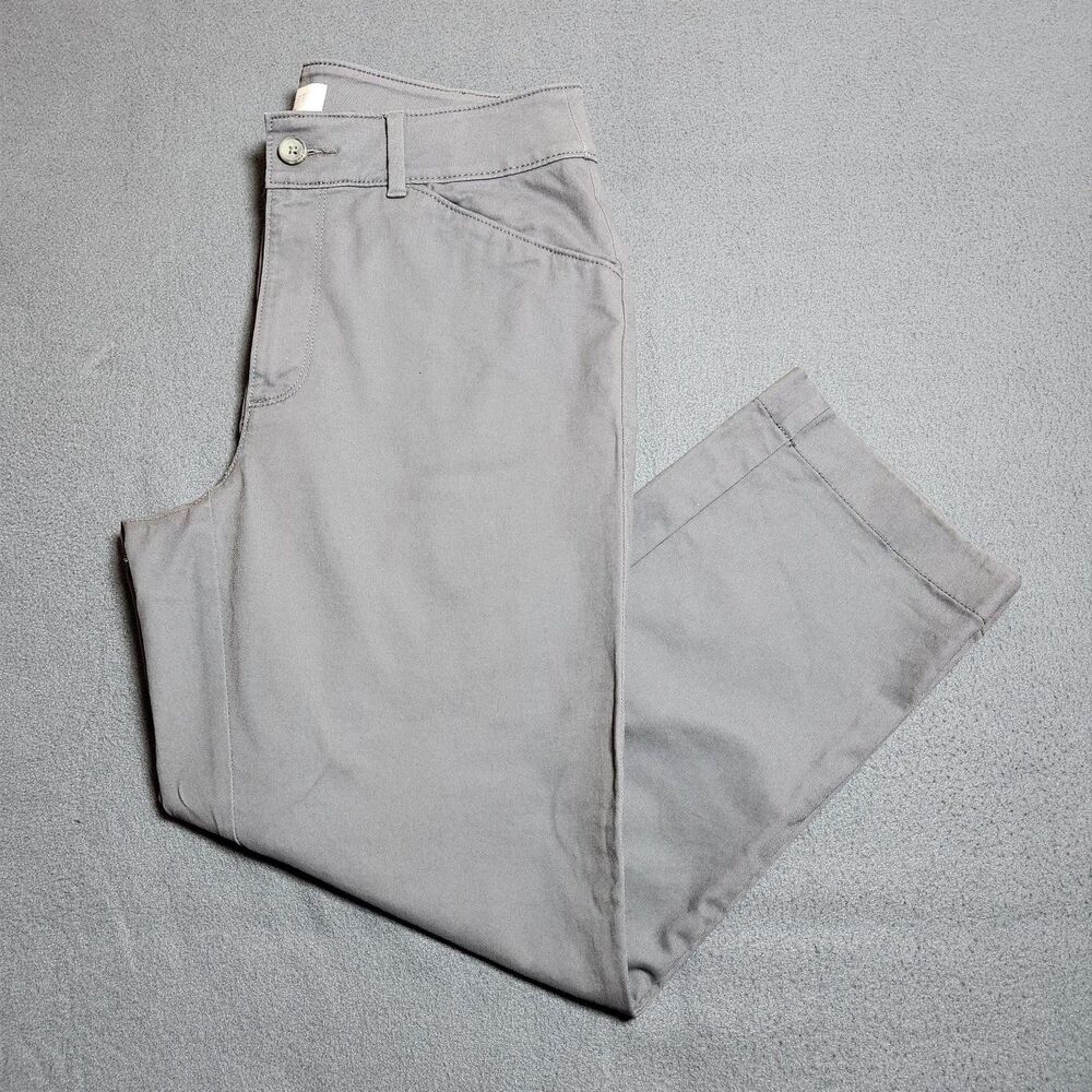LOFT Pants Women 6P Gray Mid Rise Straight Leg Chino